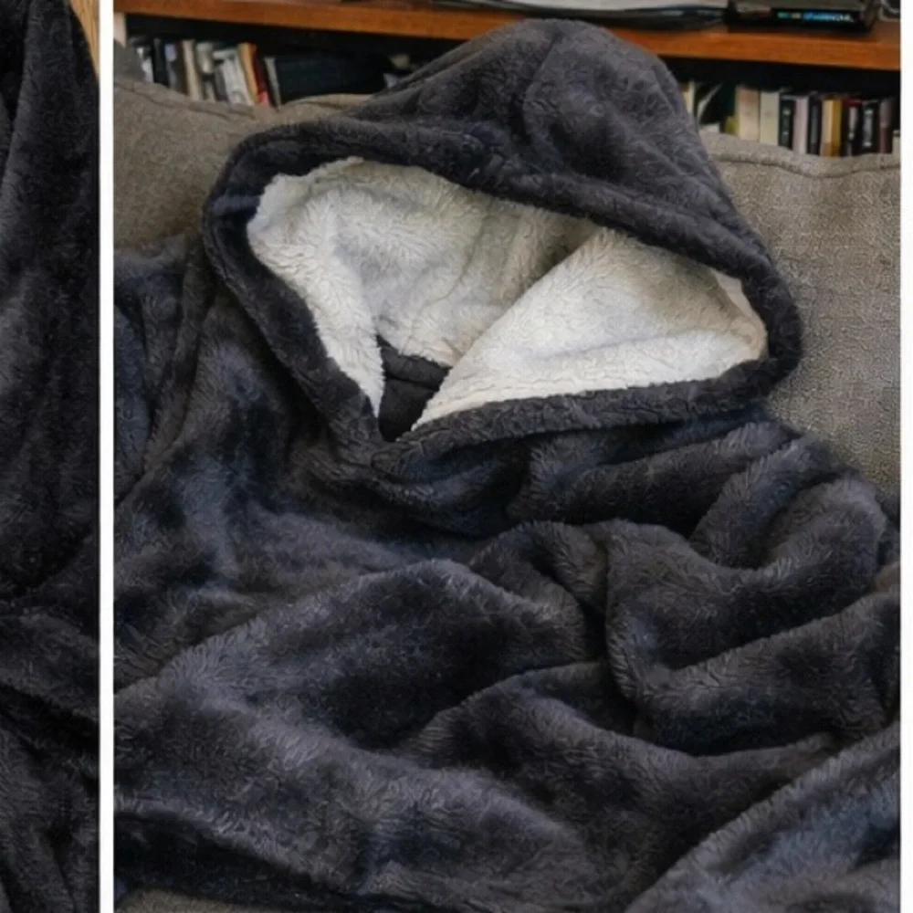 Snoop Dogg “Tha Doggfather” Hooded Blanket Wearable Plush Fleece Throw Black